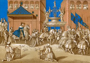 Charles VII - portrait of the French king on horseback entering Paris by Unbekannter Künstler