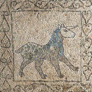 Fourth Crusade, Fragments of mosaic floors representing unicorn