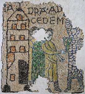Church of Saint John Evangelist, Fourth Crusade, Fragments of mosaic floors representing Venetians, Ravenna, Emilia-Romagna, Italy by William M. Timlin