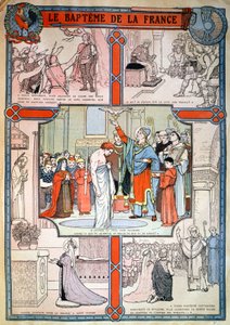 Clovis christening by Saint Remi in Reims, c. 1930