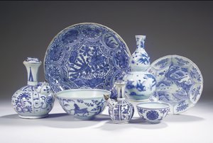 Collection of blue and white porcelain