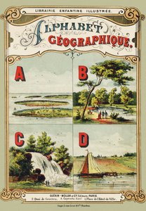 Cover: A: Archipelago, B: Bois de Boulogne, C: Cascade, D: Dyke - Engraving from Geographical Alphabet. Guerin-Muller et Cie, publishers, Paris