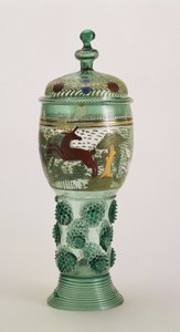 Covered Goblet, Decorated with a Hunting Scene, Probably from Hessen
