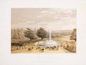 The Fountain and Park from the Terrace Steps of the Crystal Palace, c. 1855 by Unbekannt