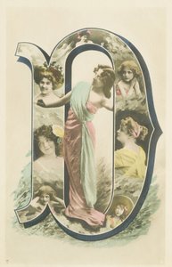 D: photo-portrait of a woman standing in a long pink and blue drape