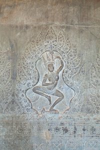 Dancing Apsara Relief on the Outer Western Wall, Angkor Wat, Cambodia