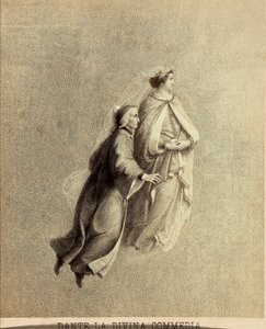Dante and Beatrice Flying Through the Firmament of Paradise (Illustration of Canto I of Paradiso of The Divine Comedy by Dante Alighieri) by Unbekannter Künstler