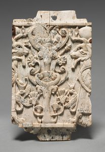 Decorative Plaque: Ram-Headed Sphinxes Flanking a Sacred Tree by Unbekannt