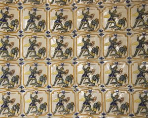 Detail of a tiled wall by Unbekannt