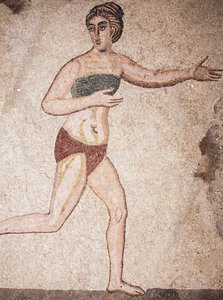 Detail of the Chamber of the Ten Maidens or the mosaic of the 