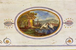 Detail of the decoration depicting swans, The Red Room, The Royal Apartment, The Royal Palace or Palazzo dei Normanni, Palermo, Sicily, Italy by Unbekannter Künstler