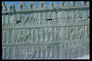 Detail of the Relief Frieze on the East Stairway to the Apadana (Audience Hall) Depicting Delegates from the Subject Lands of the Empire Bearing Lavish Gifts for a Ceremony, Achaemenian Period, c.515 BC
