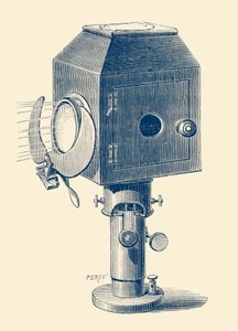 Electric lamp used to light a person on stage
