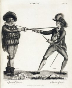 Fencing: the Spanish guard and the Italian guard by Unbekannt