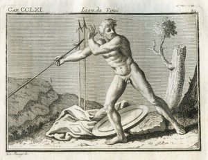 Studies on the human figure engaged in throwing an object far away with great impetus. 
