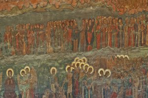 Europe, Romania, Bucharest, Patriarchal Orthodox Cathedral (1656), Wall Fresco Next to the Entrance by Unbekannt