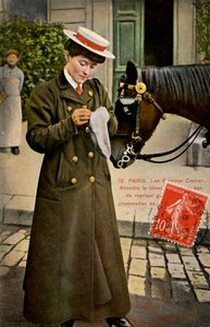 Female coach driver, Paris - early 20th century