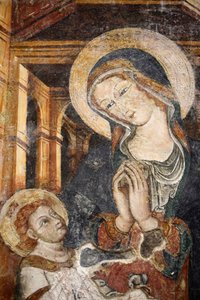 Fresco in Otranto Duomo: 13th-century Virgin and Child, Otranto, Italy by Unbekannt
