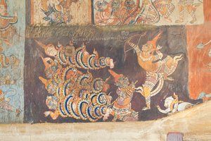 Frescoes Adorning the Walls of Wat Bo Depicting Scenes from the Reamker, Siem Reap, Cambodia