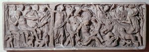 Front of a sarcophagus depicting the death of Adonis, Roman, 2nd century