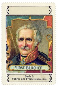 German Stamp with the Effigy of Gebhard Leberecht von Blucher (1742-1819) German Commander at the Battle of Waterloo