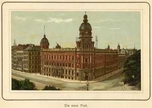 Germany, Hamburg, the new building for the post office, illustration from: "Ansichten-Album Hamburg" (views from Hamburg), published by C. Schneider, Berlin NW, c.1890 by Unbekannter Künstler
