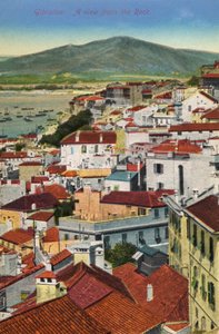 Gibraltar - view from the Rock of the city and bay end of 19th - beginning 20th century