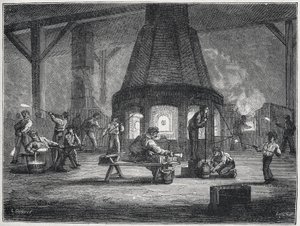 Glassmaking in Second Half of 19th Century: Children are Working, c. 1880 by Unbekannter Künstler