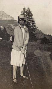 Golfer at Lake Carezza by Unbekannter Künstler