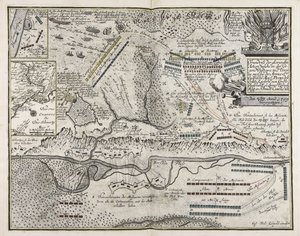 Plan of the Glorious Action Near Pultawa in Ukraine Between the Armies of Tsar Peter the Great of Russia and King Charles XII of Sweden, June 27 - July 8, 1709 by Unbekannter Künstler
