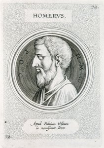 HOMER (9th century BC). Greek writer (engraving)