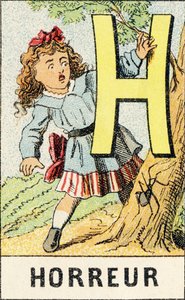 H: Horror - Engraving from ABCD of Little Girls. Pellerin & Cie, Epinal, c.1890