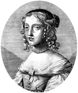 Henrietta Anne English Princess and Duchess of Orleans daughter of King Charles 1st, wife of Philippe of Orleans (brother of French King Louis XIV), engraving by Unbekannter Künstler