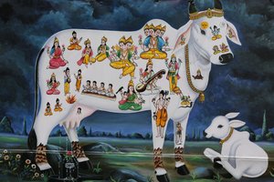 Sacred Cow and Calf by Unbekannt