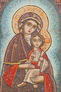 Holy Virgin and Saint John, Kame Coptic Monastery Icon, Egypt by Unbekannt