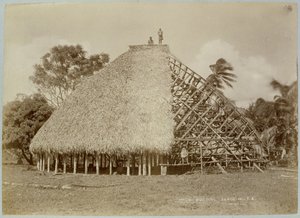 House Building in Samoa, c.1875 by Unbekannt