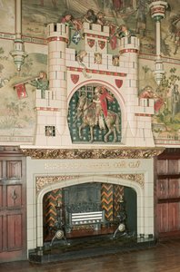 Interior, Detail of a Fireplace, Cardiff Castle, Wales, c.1875