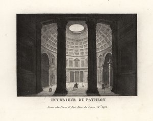 Interior of the Pantheon showing the coffered dome and oculus, Rome by Unbekannt