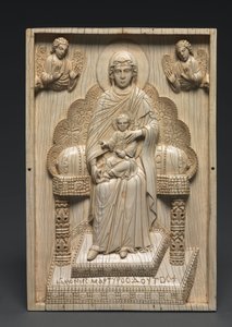 Ivory Plaque with Enthroned Mother of God