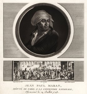 Jean Paul Marat, Deputy of Paris in the National Convention, assassinated 1793