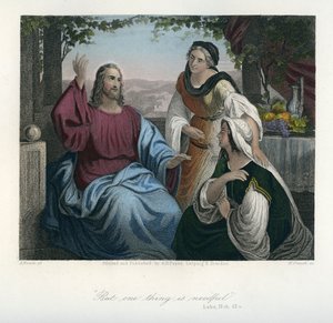 Jesus in the House of Mary and Martha - Bible, New Testament by Unbekannter Künstler