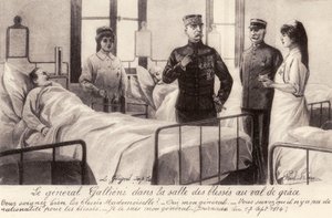 Joseph Gallieni Visiting the Wounded by Unbekannter Künstler