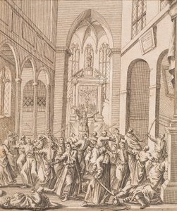 Battle Scene in a Church by Unbekannter Künstler