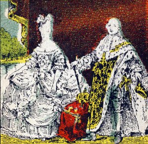 King Louis XVI of France and Queen Marie Antoinette. Engraving in 