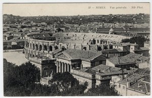 Nimes: General View of the City with the Arenes and the Maison Carree