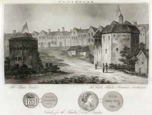 The garden of bears and the Globe Theatre on the banks of London by Unbekannt