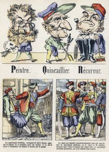 Letter P, Q and R: Painter, Hardware and Recoverer. Alphabet of the Eastern Tale. Imaging of Epinal, circa 1890