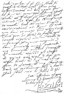 Letter from Queen Elizabeth I to King James VI of Scotland