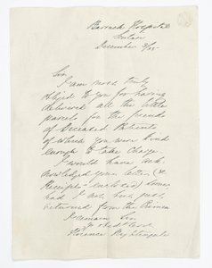 Letter written by Florence Nightingale, whilst at the Barrack Hospital, Scutari by Unbekannt