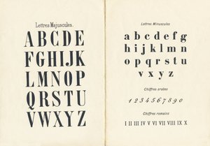 Uppercase, Lowercase, Arabic and Roman Numerals - Engraving from ABCD of Little Girls. Pellerin & Cie, Epinal, c.1890 by Unbekannt